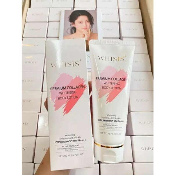 Kem dưỡng thể trắng da chống nắng nâng tone Whisis Premium 200ml Hàn Quốc - H.E.E COSMETIC