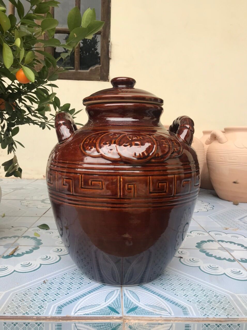 Chum ngâm rượu men nâu loại 20 lít thương hiệu Bát Tràng