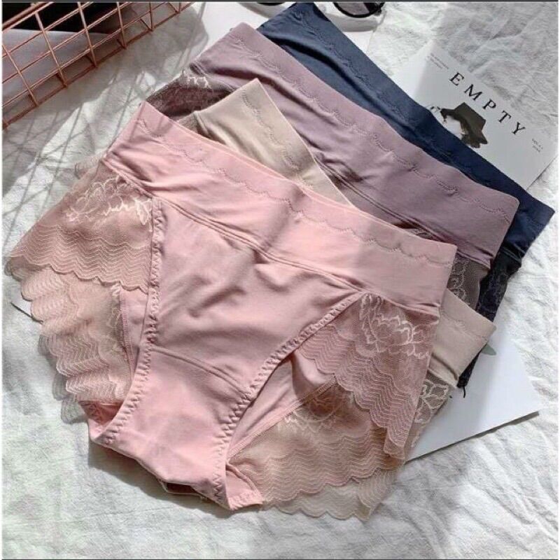 Set 5 Quần lót nữ lưng cao cotton xịn, quần chíp nữ size trung cao cấp