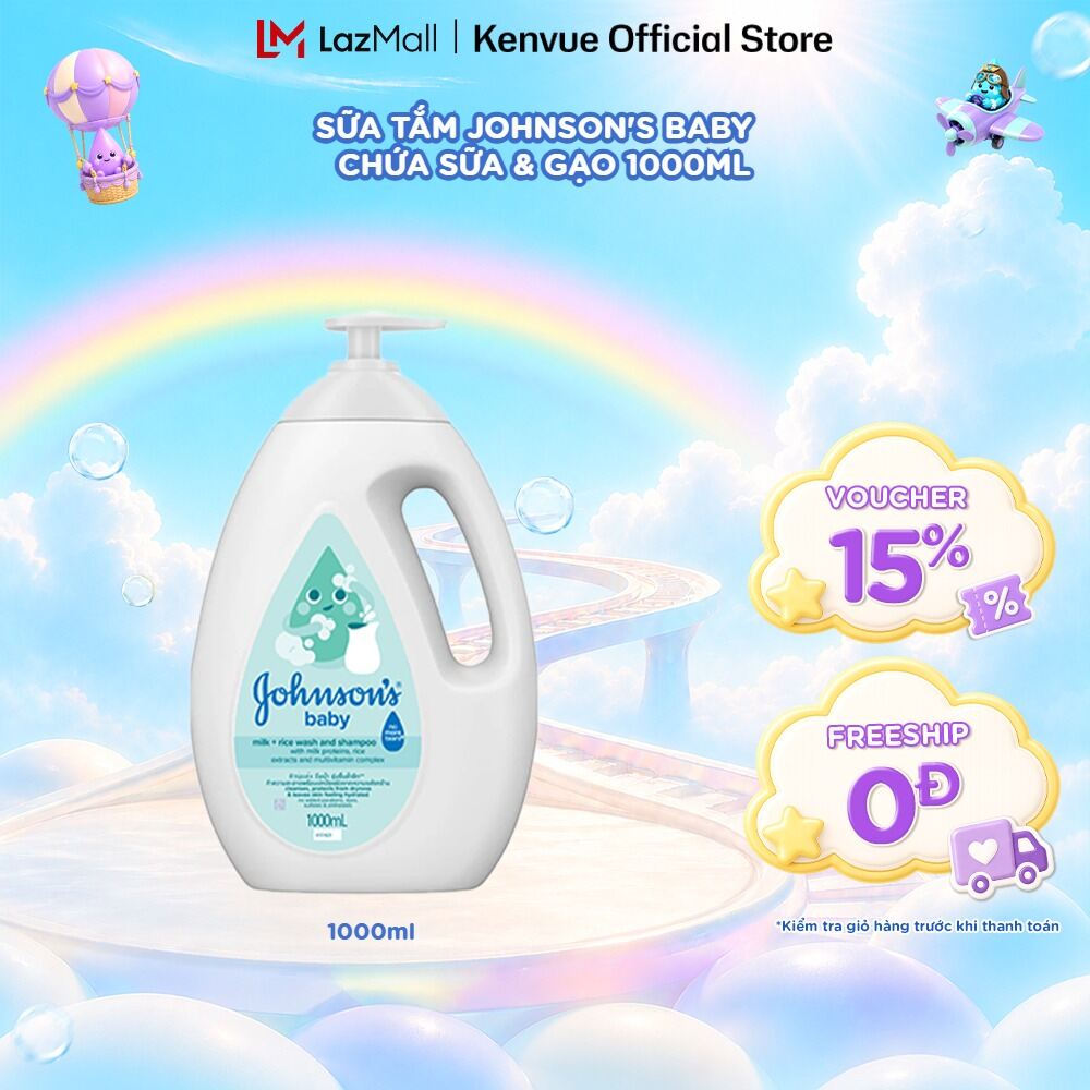 Sữa tắm Johnsons chứa sữa và gạo/ yến mạch 1000ml