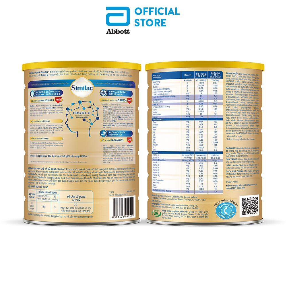 [HSD 06/2023] Sữa Similac 4 HMO lon 1,7kg mẫu mới 5HMOs