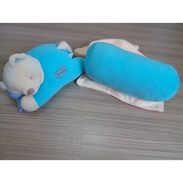 Bộ gối chăn gấu bông say ngủ Huggies