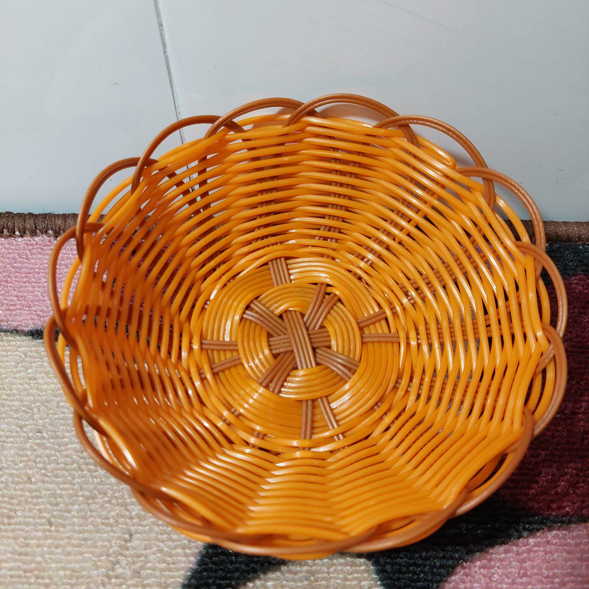 Rổ nhựa đan giả mây sâu lòng