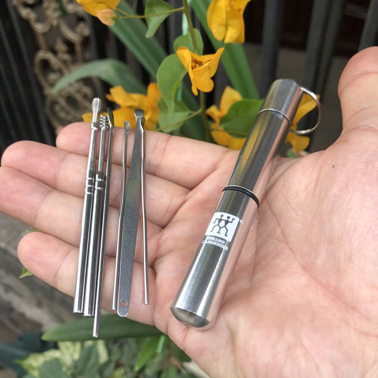 Bộ lấy ráy tai chính hãng zwilling gồm 6 cây, hộp đựng, treo móc khoá rất đẹp và tiện lợi