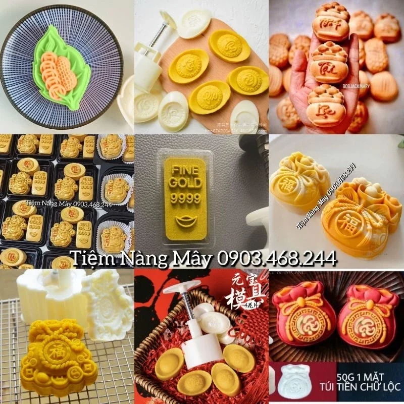 [HCM]Khuôn Thỏi Vàng Lò Xo 5 mặt /4 mặt 30 -50gr các mẫu)