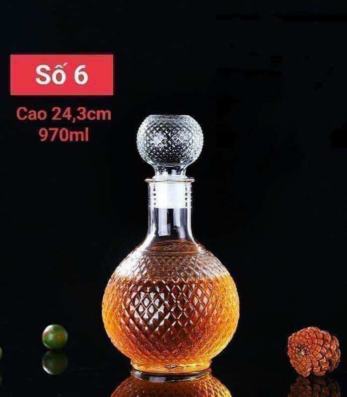 3 bình thủy tinh đựng rượu cao cấp