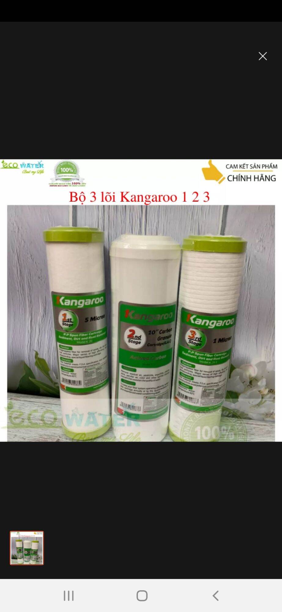 Bộ lõi lọc nước Kangaroo - lõi lọc nước kangaroo - bộ 3 lõi lọc nước kangaroo