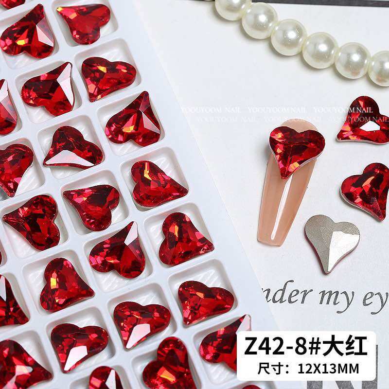 Set 10 viên đá trái tim trang trí móng siêu xinh