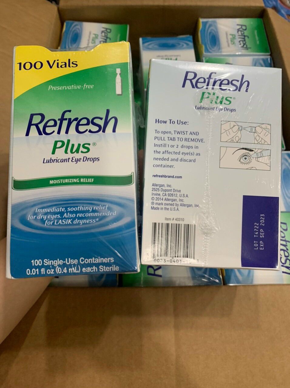 Nước nhỏ mắt nhân tạo refresh plus lubricant eye drops single-use vial
