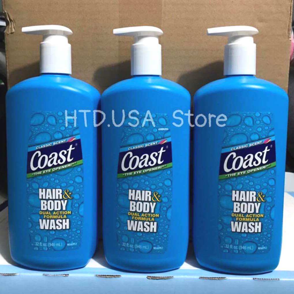 Sữa tắm - gội dành cho nam coast hair & body 946ml