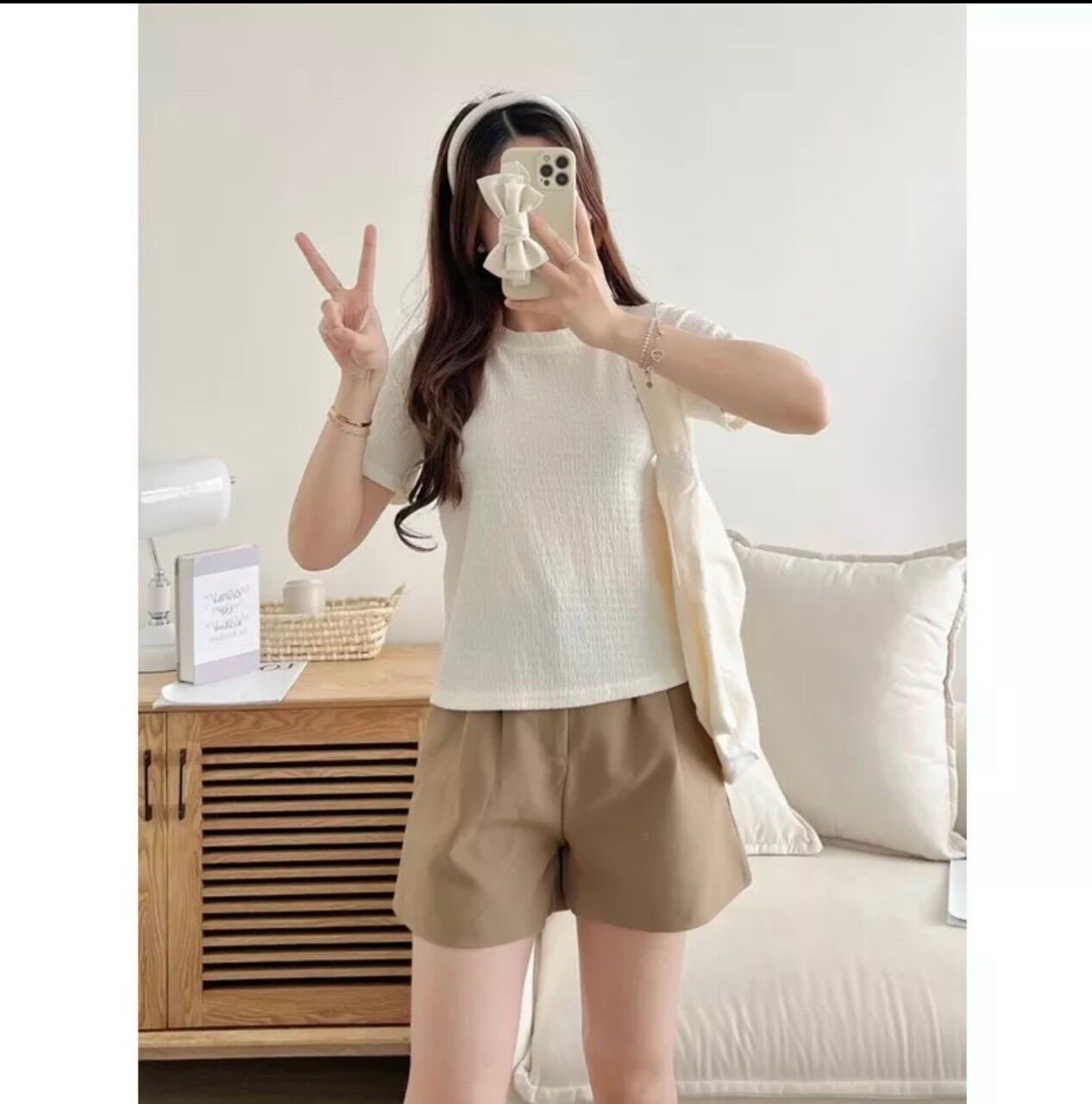 Áo thun xốp cổ tròn