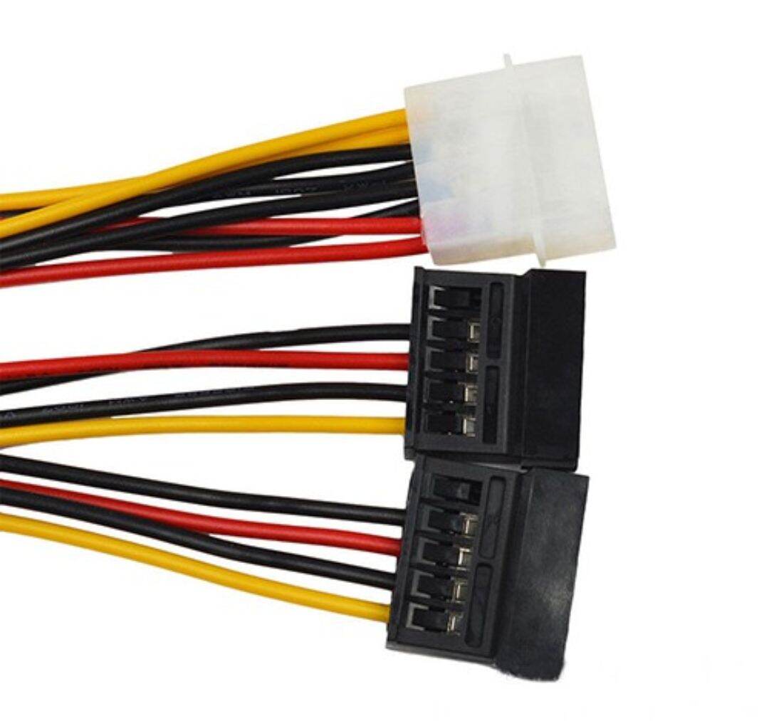 Cáp chuyển đổi nguồn 4 Pin IDE Molex sang 2 lỗ cắm 15 Pin cho đĩa cứng SATA