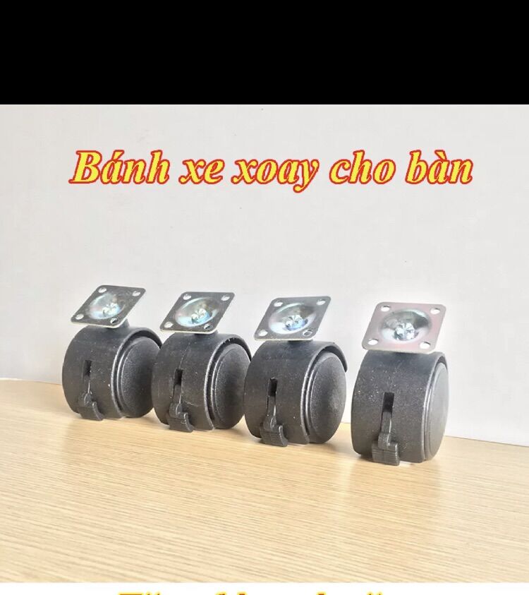 Bộ 4 Bánh xe quạt hơi nước, quạt điều hoà, ghế xoay văn phòng