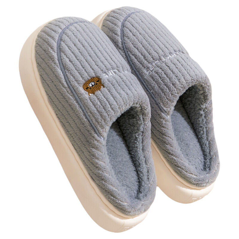 Đáy Dày Chống Trơn Trượt Cotton, Vải Bông Dép Đi Trong Nhà Trong Nhà Nhà Nữ Lông Cừu Lót Lông Trơn Slip-On Mùa Đông Ấm Áp Giày Gia Đình Cho Nam Và Nữ