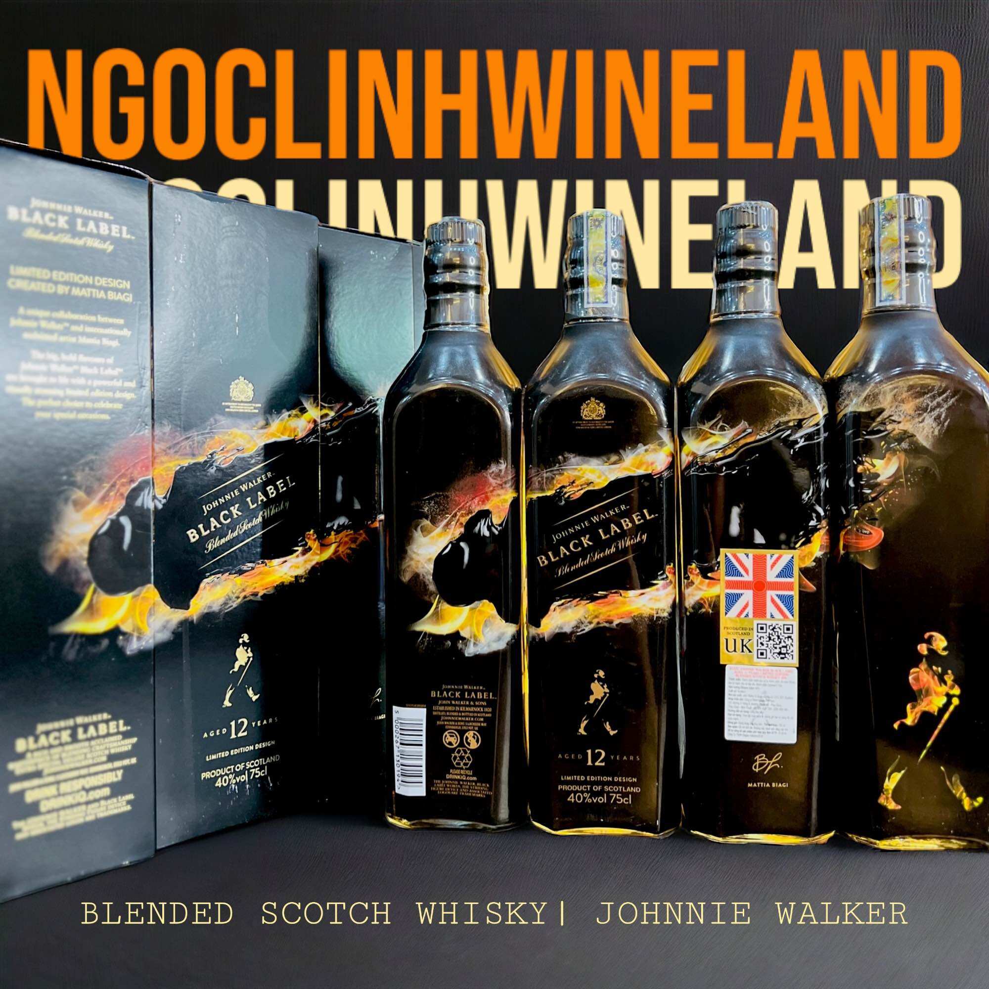 Whisky johnnie walker black shadow 12 năm alc 40% 700ml