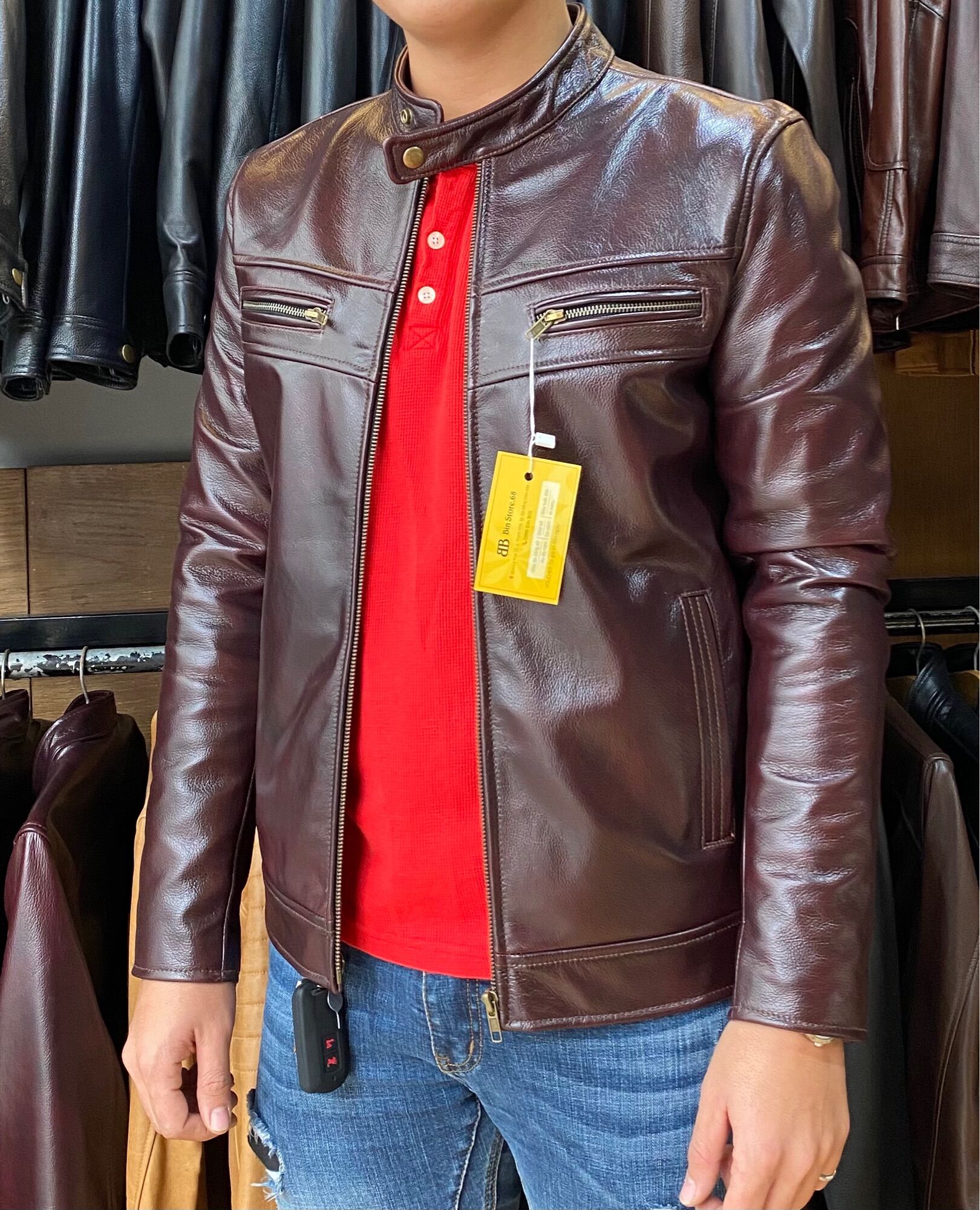 Áo da bò nam cao cấp
