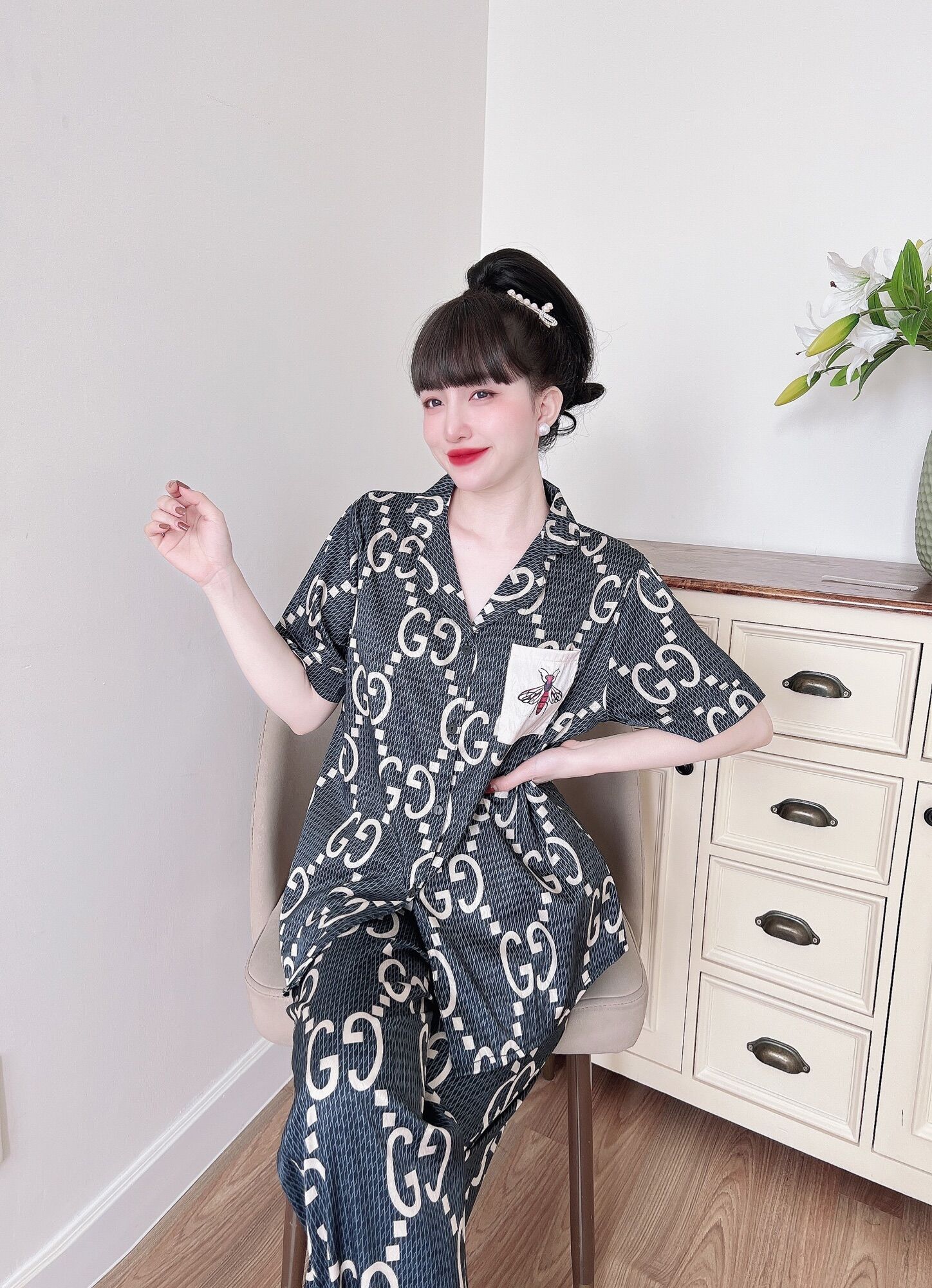 (LỤA XƯỚC CAO CẤP) Đồ bộ Bigsize 50-100kg Lụa xước ánh kim mịn mát Y