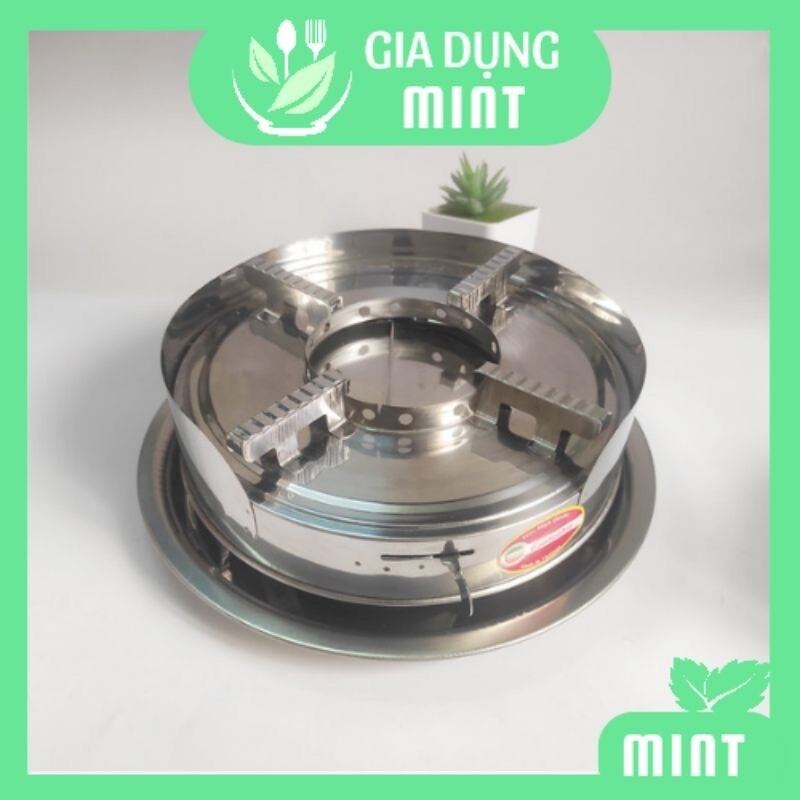 Bếp Cồn Inox loại chắn gió kèm vỉ lót cao cấp - Bếp cồn nấu lẩu - bếp cồn đám tiệc
