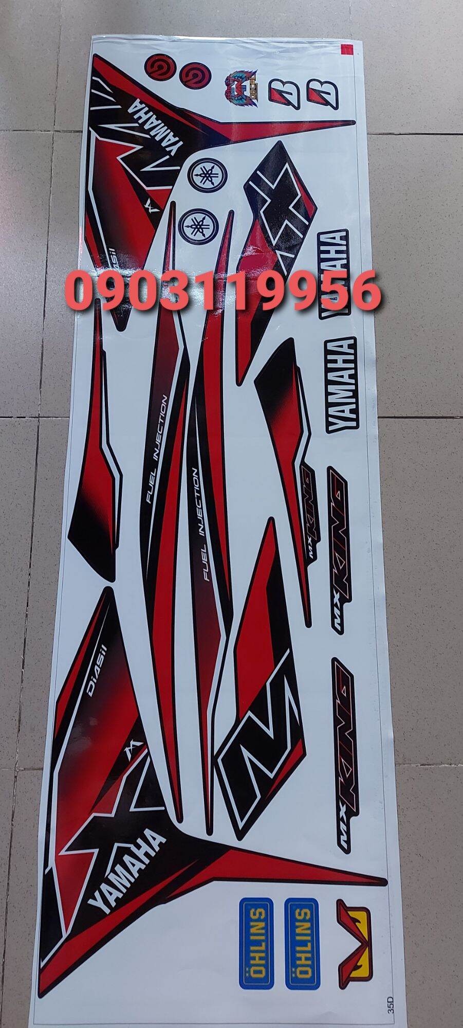 tem rời exciter 150 đen phối đỏ