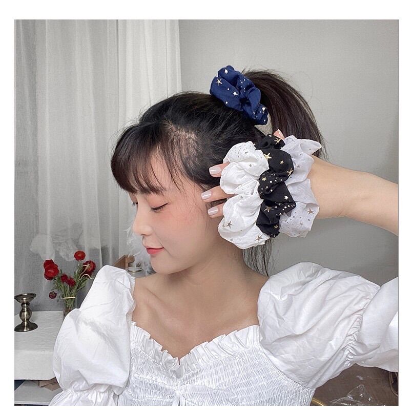 Cột tóc Scrunchies ngôi sao lấp lánh Meily Store