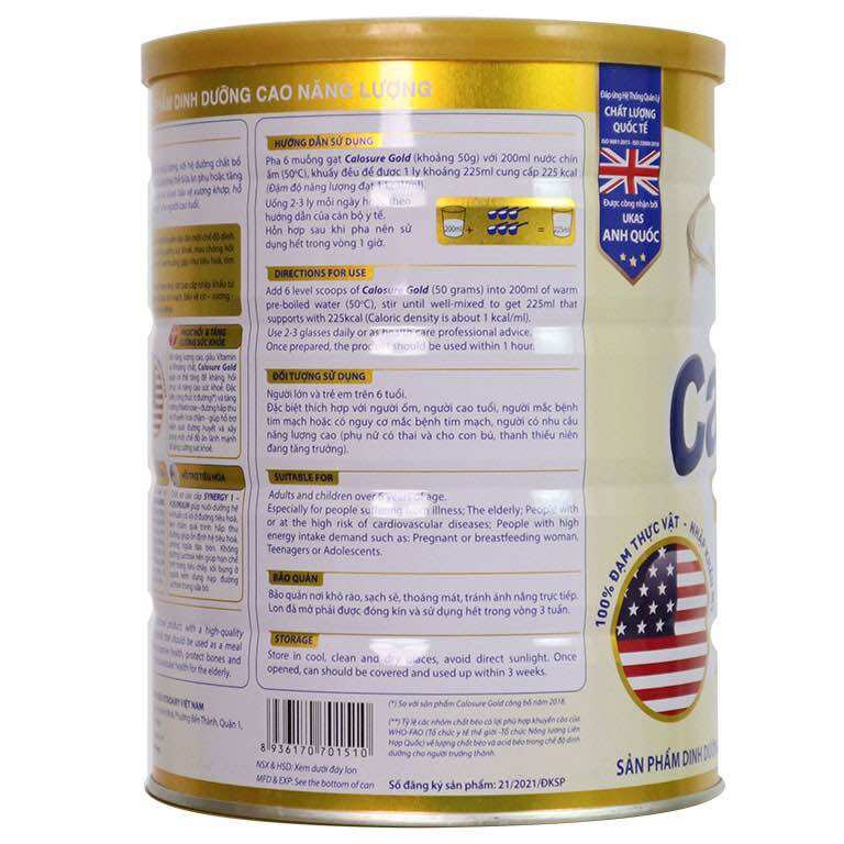 [Date mới, Mã QR] Sữa bột Calosure Gold (900g)