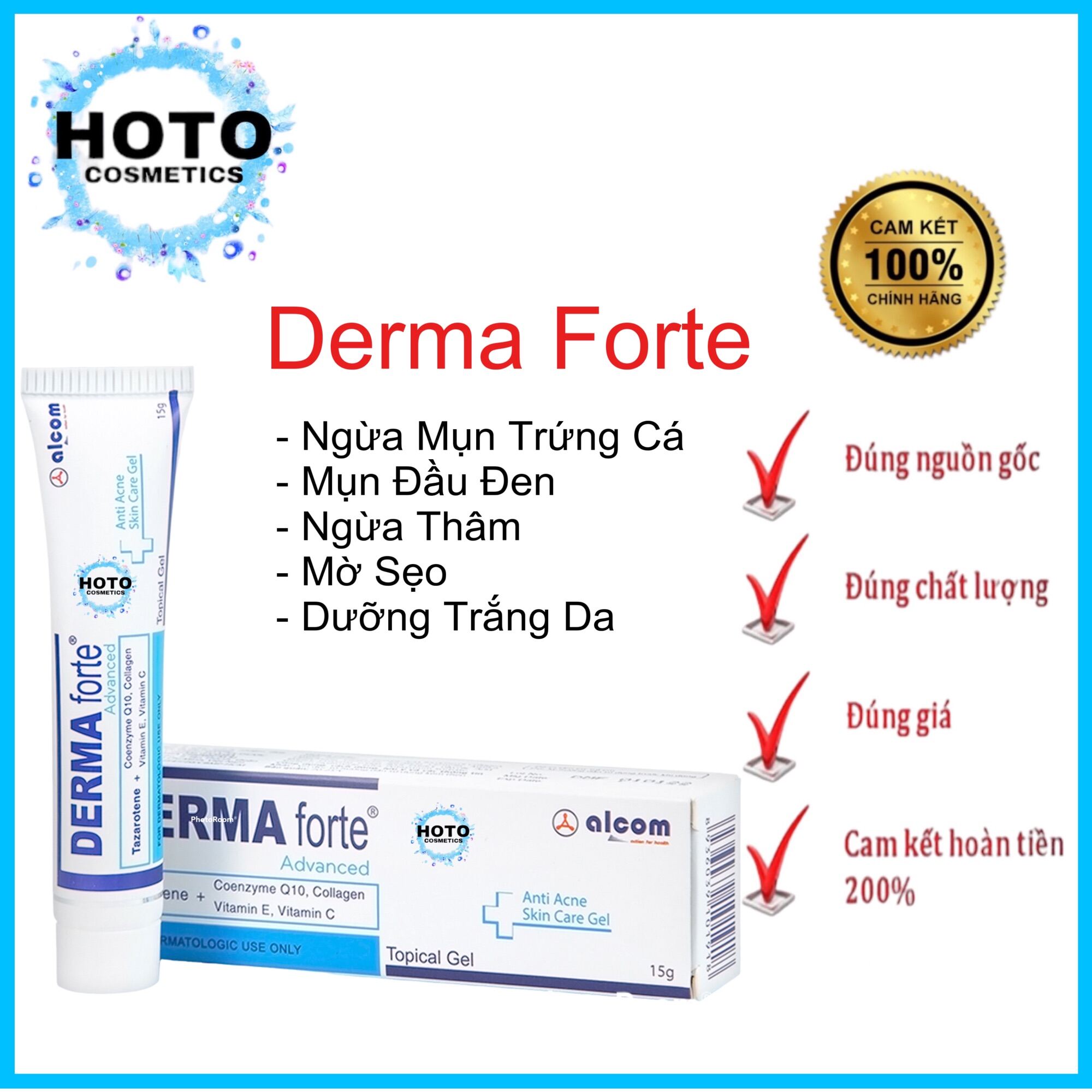 ✅[CHÍNH HÃNG] DermaForte 15g - Giảm Mụn, Làm Mờ Sẹo, Mờ Thâm, Dưỡng Da