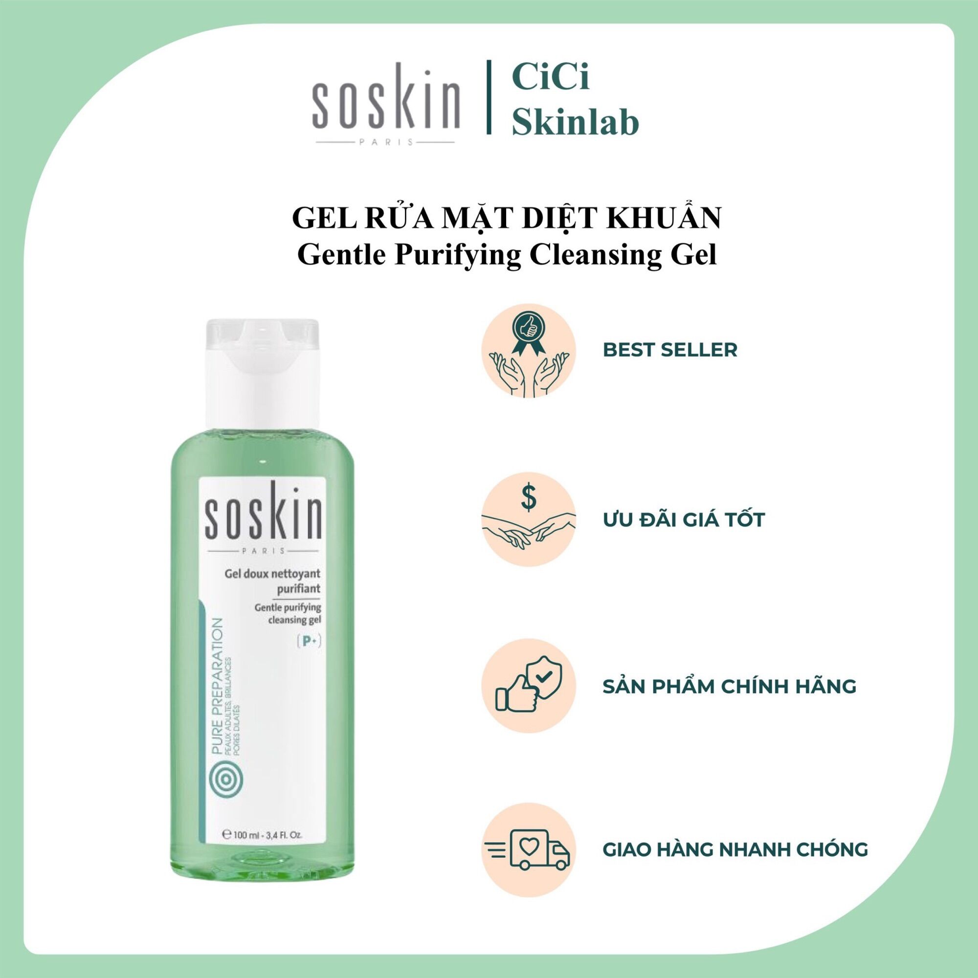 [Hàng Chính Hãng] Sữa rửa mặt da dầu mụn Gentle Purifying