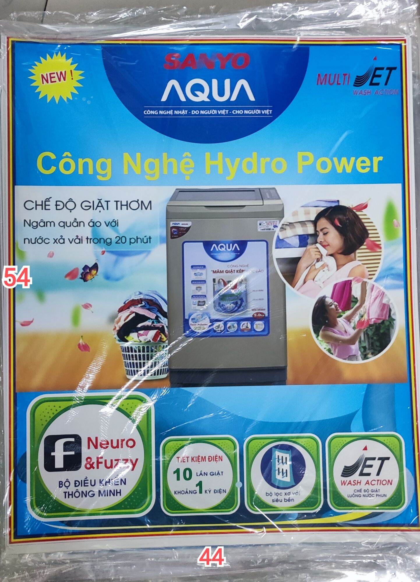 Tem dán máy giặt Sanyo Aqua