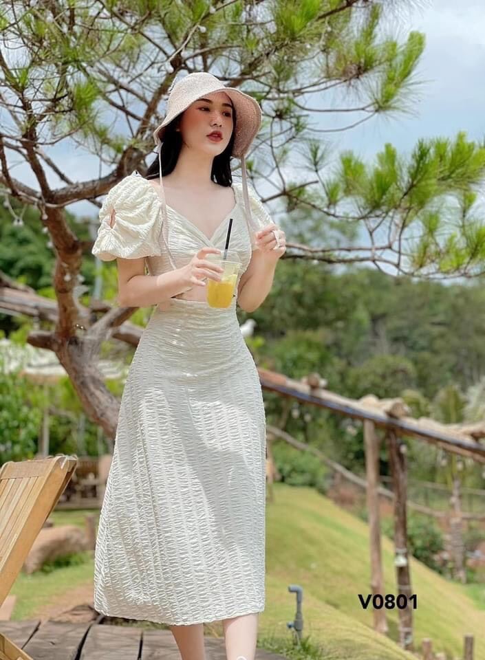 ĐẦM NỮ TAY PHỒNG XỐP CUT OUT BIGSIZE(L-2XL)