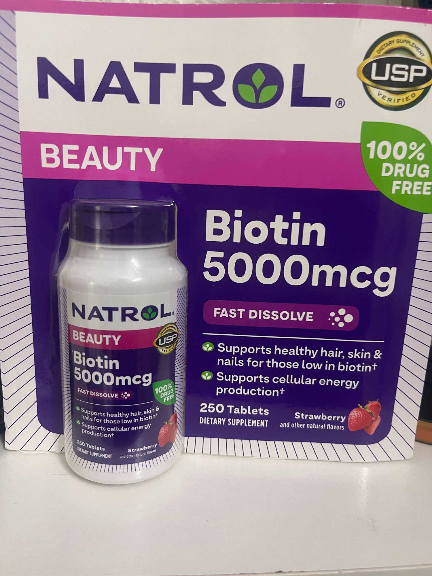 Natrol biotin 5000mcg 250 viên ngậm của mỹ