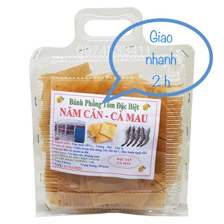 Bánh phồng tôm năm căn túi 500 gram