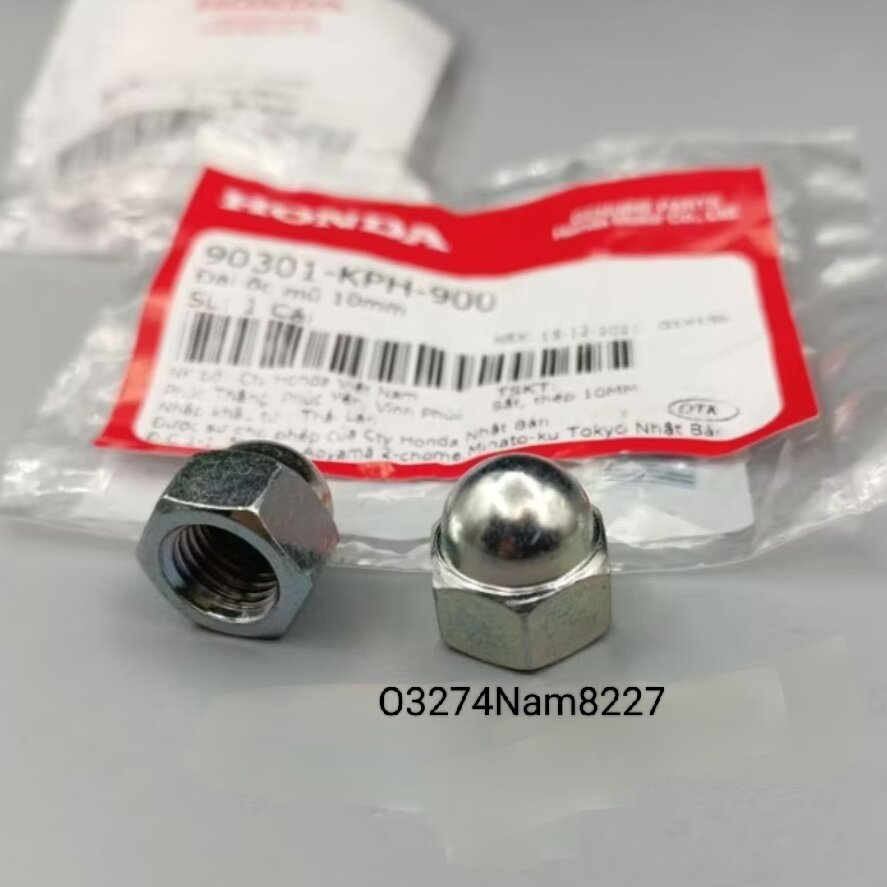 Ốc, tán bắt phuộc giảm sóc sau xe DREAM, WAVE, FUTURE... zin.  Đai ốc mũ 10mm