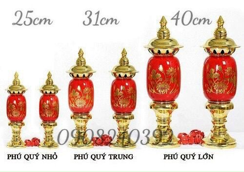 Đèn thờ Phú Quý có 3 kích cỡ để quý khách lựa chọn. Kiểu dáng truyền thống