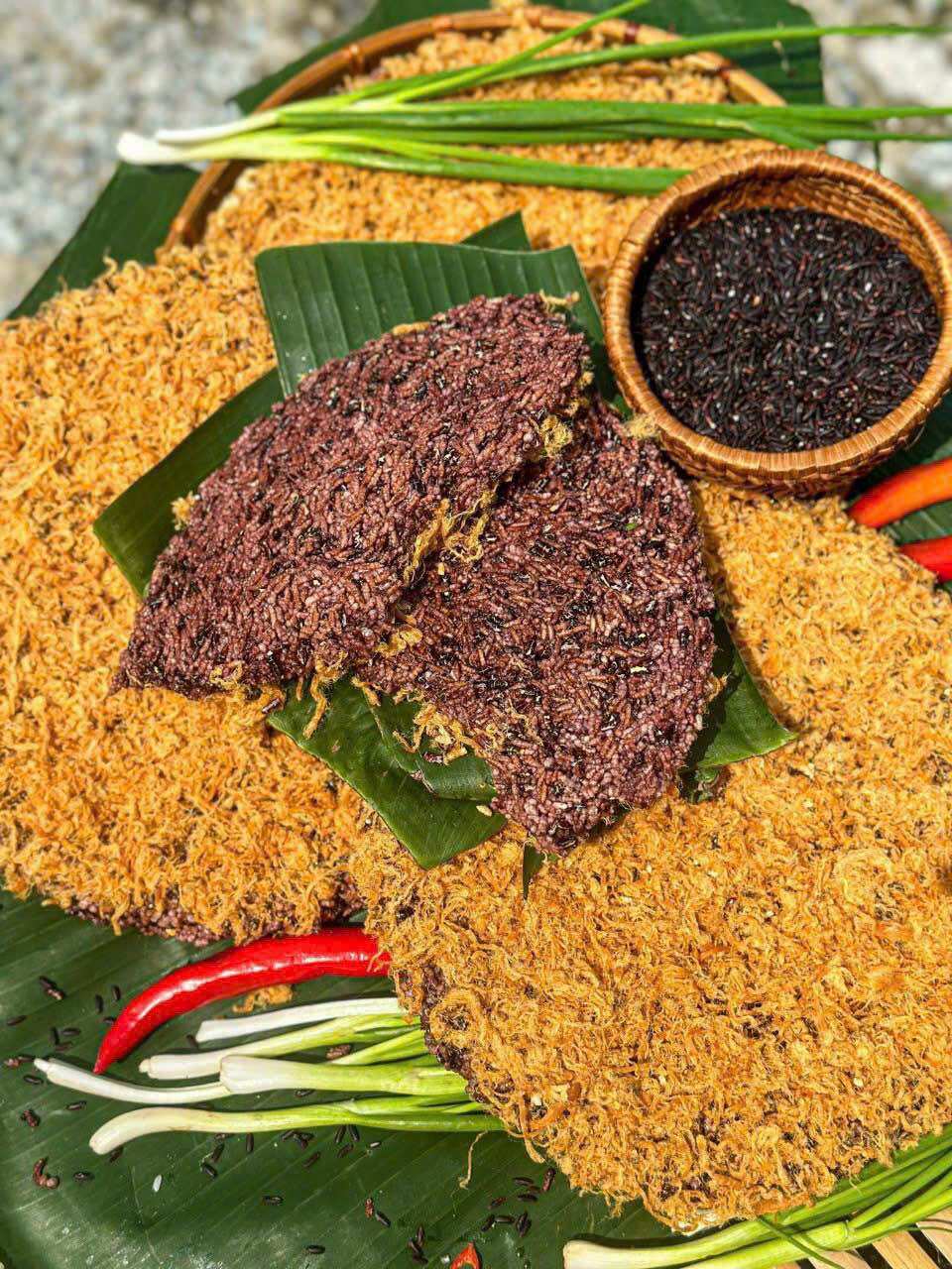 Cơm Cháy Đáy Nồi Gạo Lứt Mắm Hành/ Chà bông