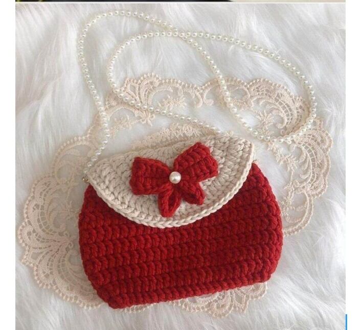Túi hoa đeo chéo dễ thương bằng len | Nấm Handmade
