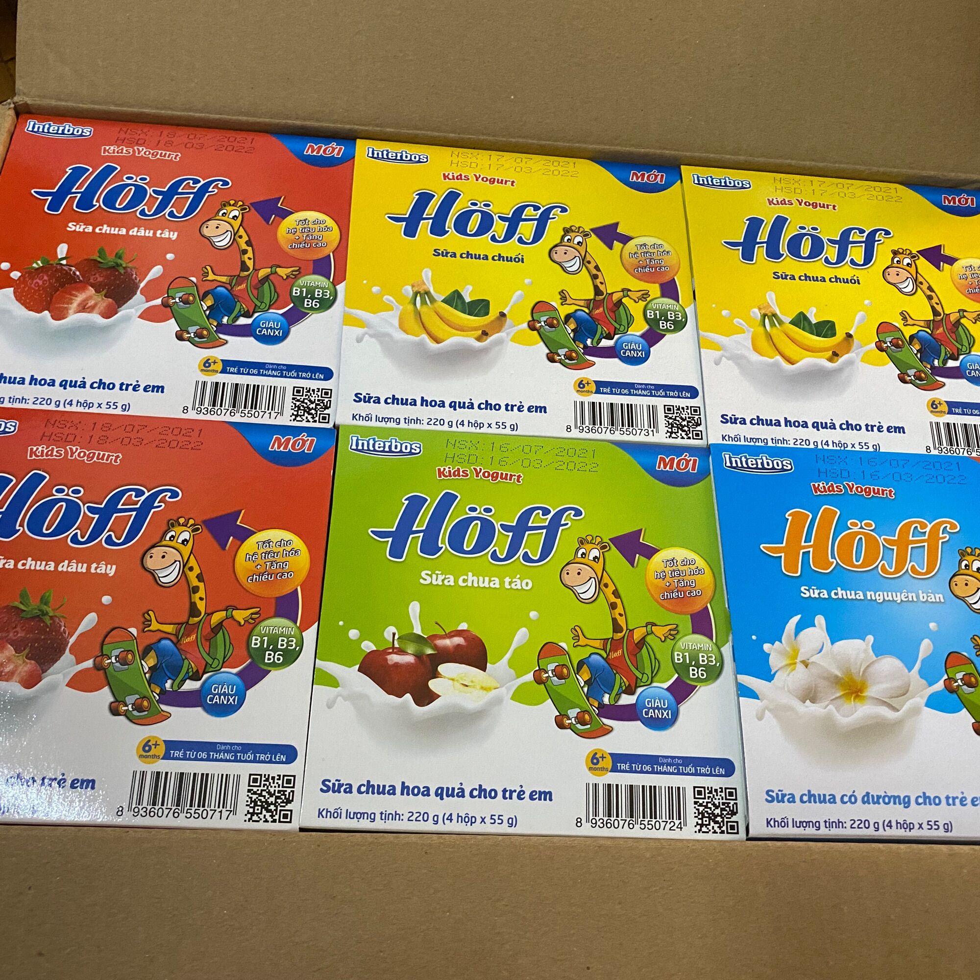 24 hộp sữa chua Hoff mix vị