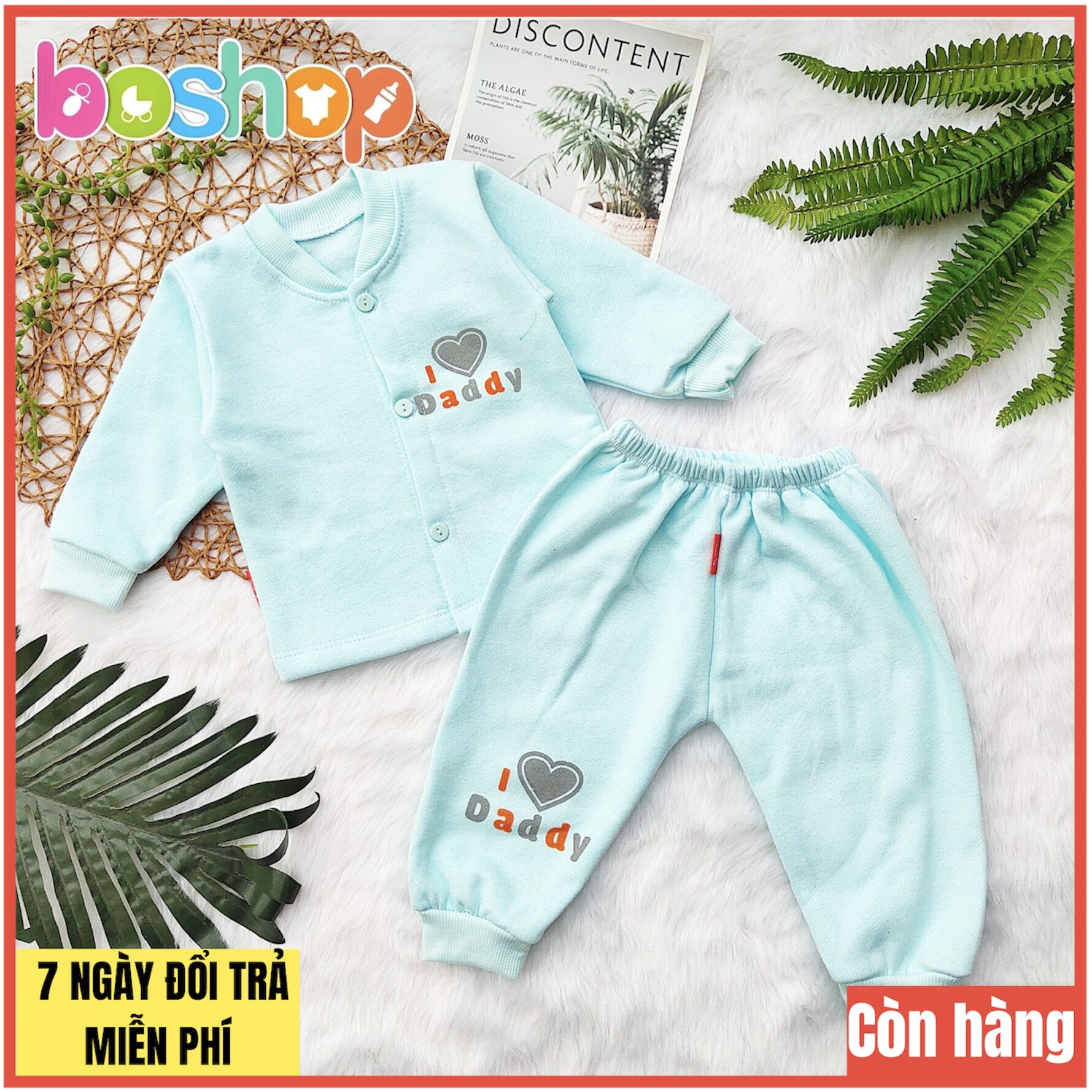 Bộ quần áo nỉ bông cho bé từ 3-10kg