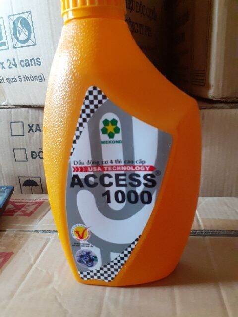 combo gồm 2 chai ACCESS1000:Dầu động cơ cao cấp chuyên dùng cho xe máy 4Tdung tích 1 lít