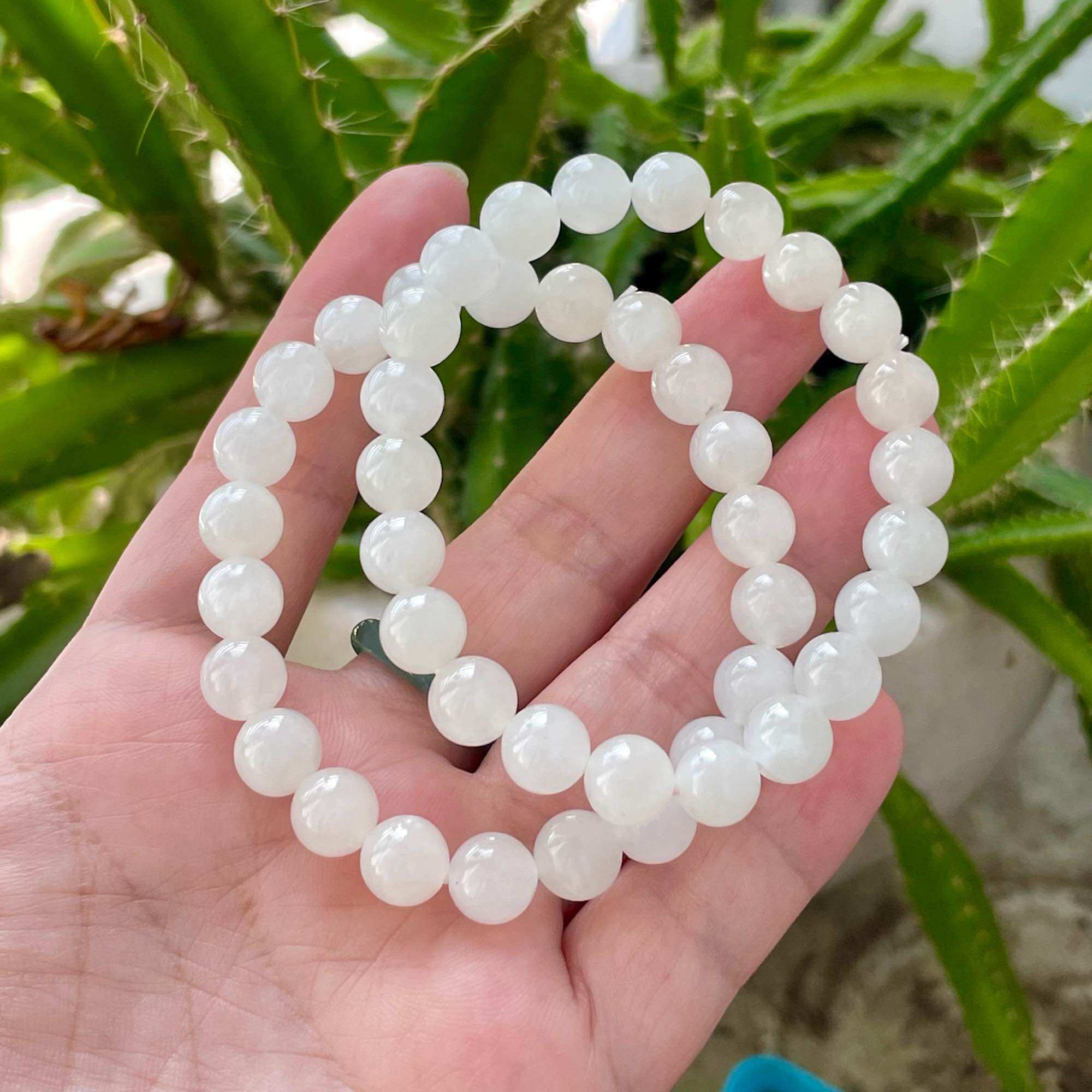 Vòng tay bạch Ngọc 8ly bóng đẹp