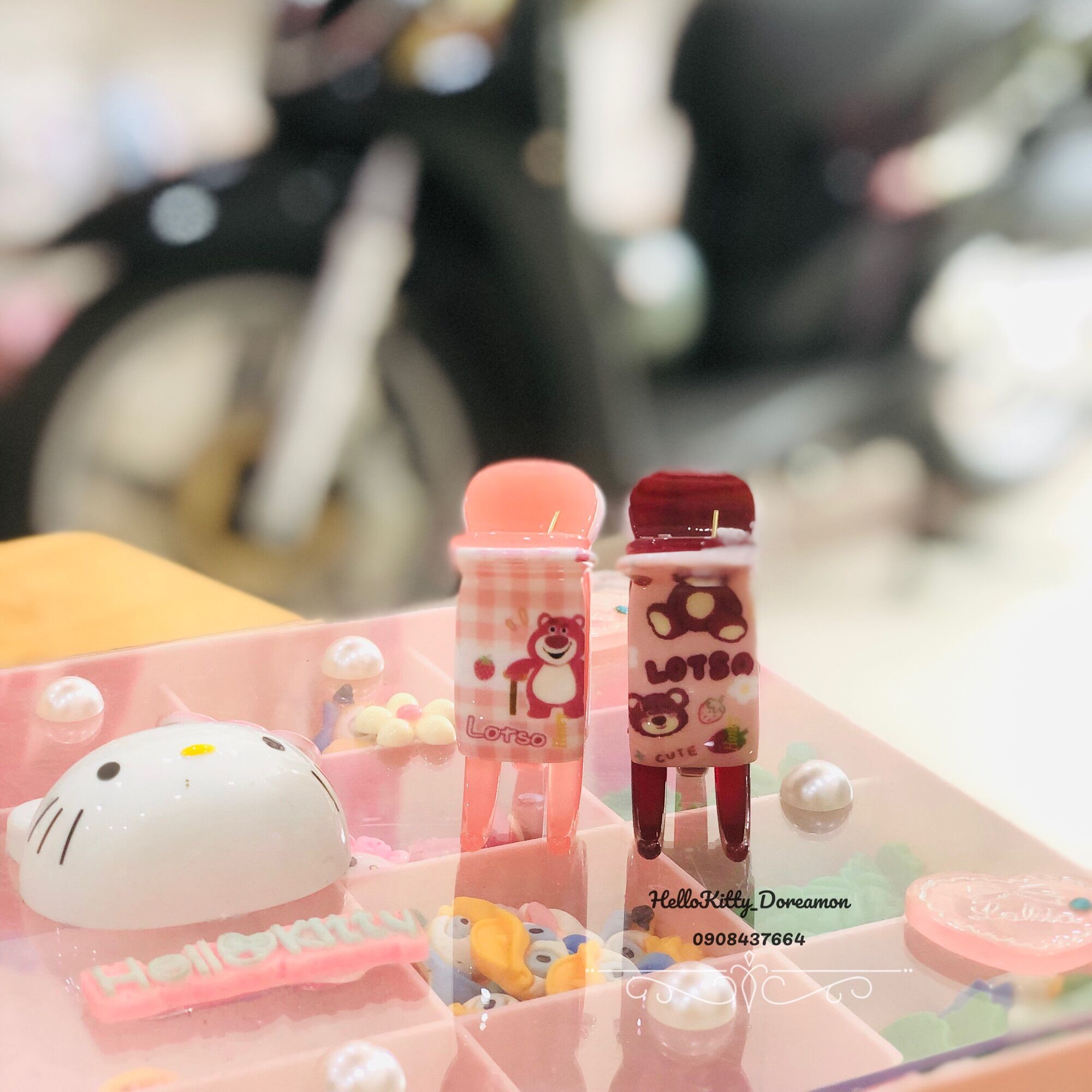 SET 2C KẸP TÓC 3R IN HÌNH GẤU DÂU LOTSO