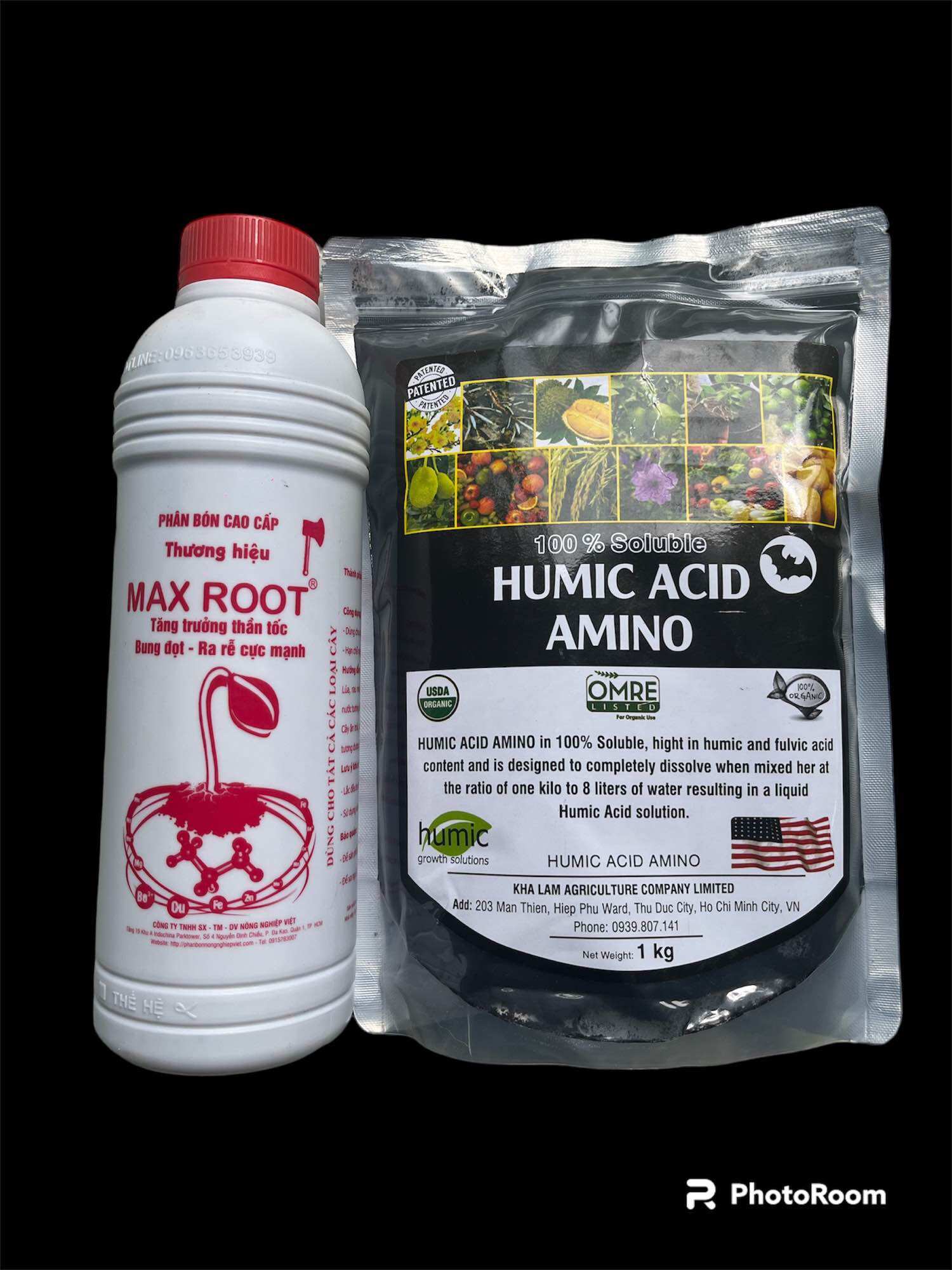Mua một chai phân bón max root - tặng 1kg humic cao cấp
