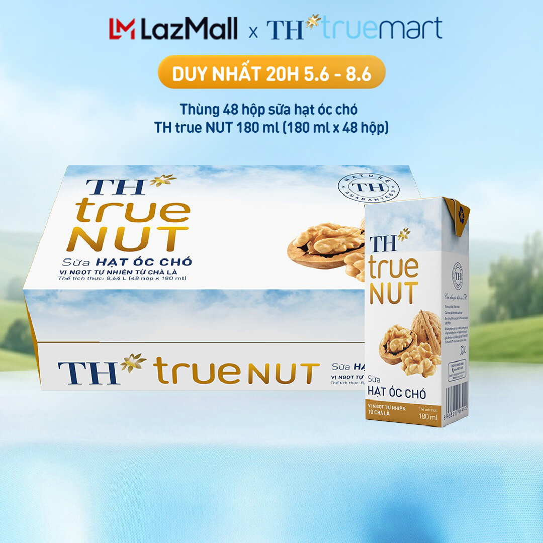 Thùng 48 hộp sữa hạt óc chó TH true NUT 180 ml (180 ml x 48)