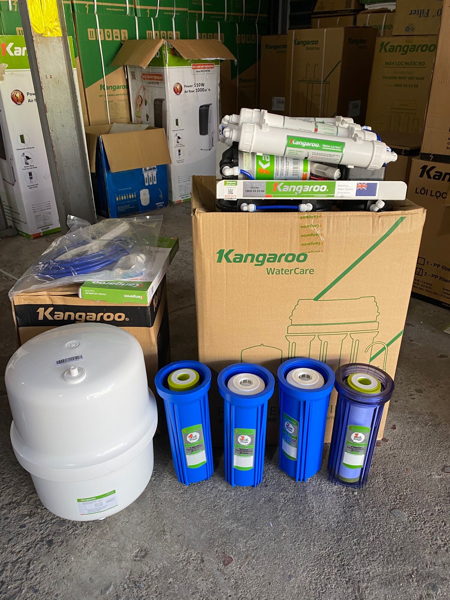Máy lọc nước kangaroo hydrogen kg50g4 kv không vỏ 10 cấp lọc, 4 lõi lọc thô, loại bỏ đá vôi