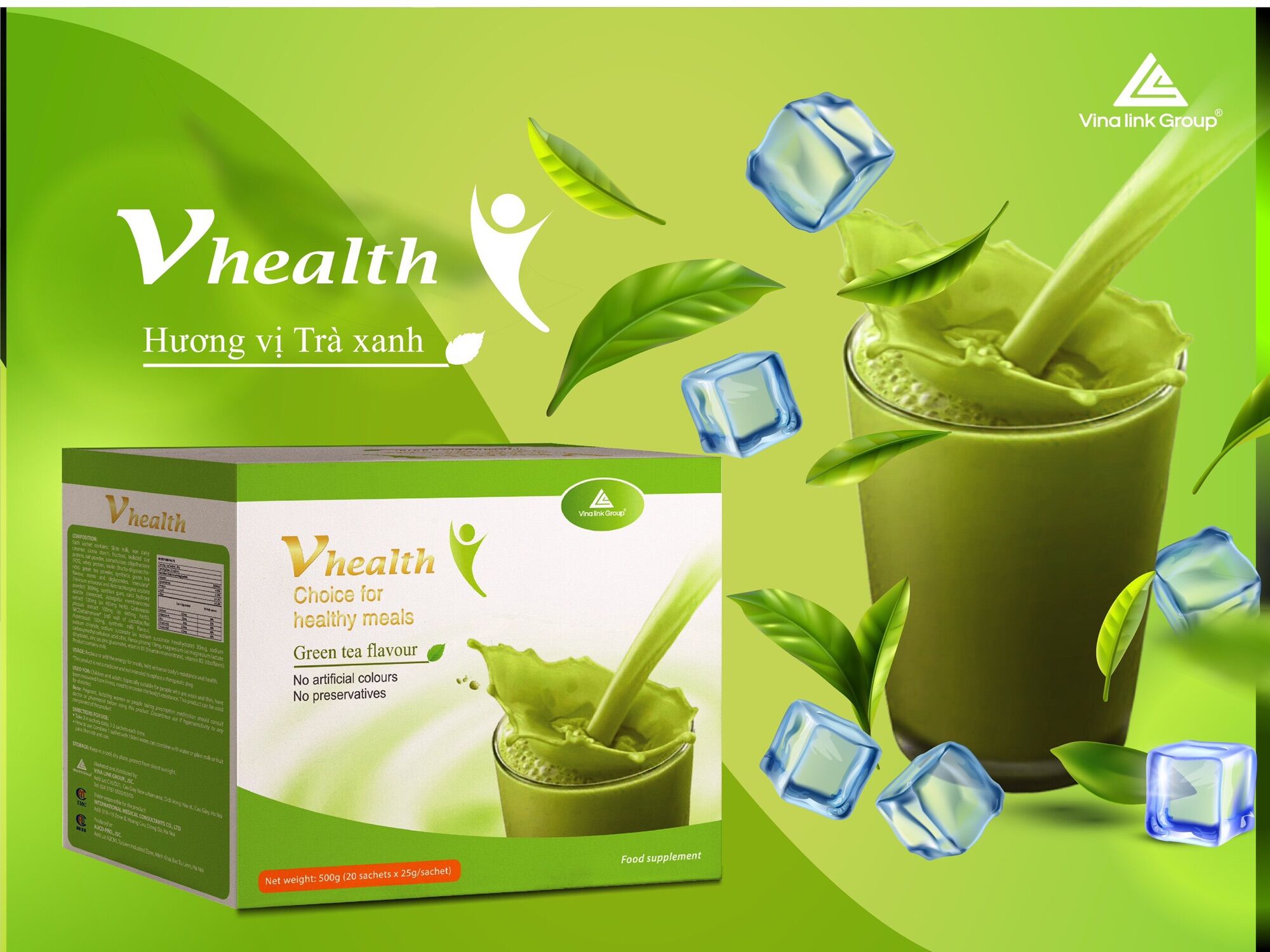 [HCM] Sữa dinh dưỡng VHealth vị Matcha