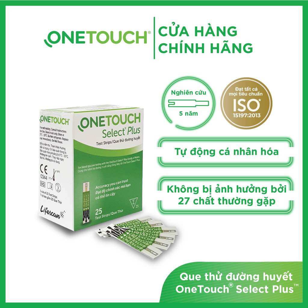 Que Thử Đường Huyết OneTouch Select Plus (25que)