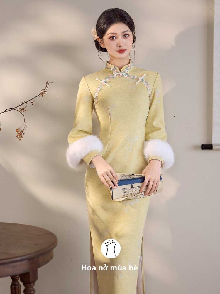 [Stylish Warm Chinese Style Winter Qipao,Stylish Warm Chinese Style Winter Qipao,] Giá 821,000 Đồng*Miễn phí vận chuyển