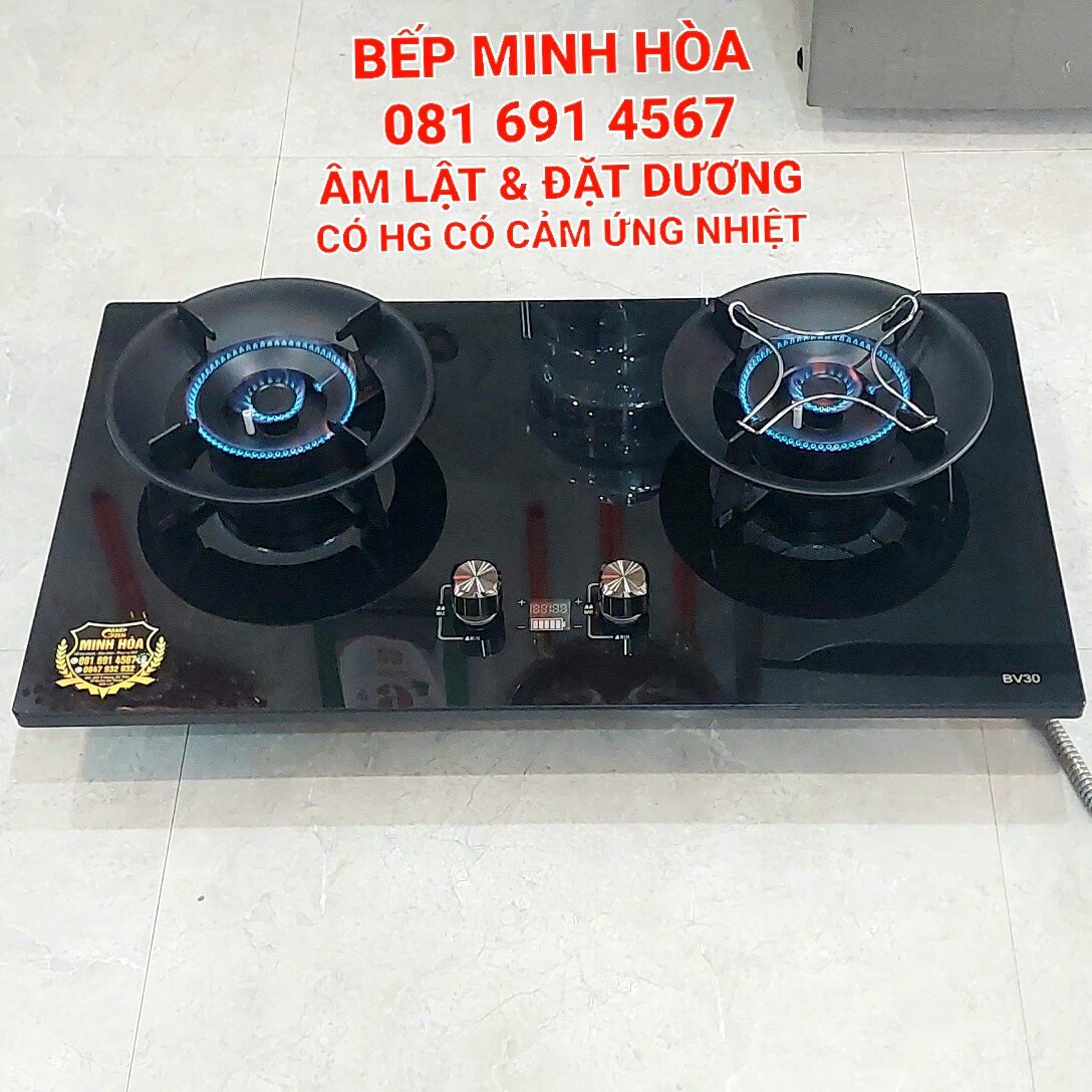 Bếp gas âm lật đầu đốt đồng có hẹn giờ kính cường lực xịn《New》