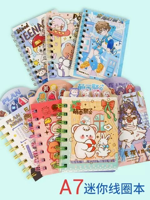 Sổ lò xo A7 - 201 mẫu cute 80 trang