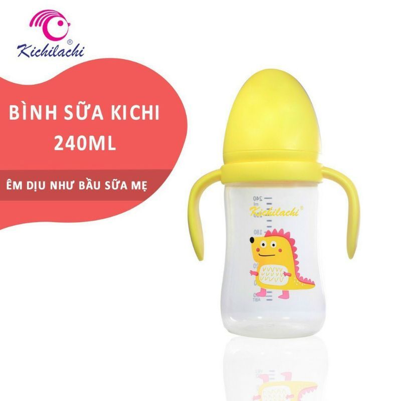 BÌNH SỮA KICHI CỔ RỘNG PP 180ML/240ML