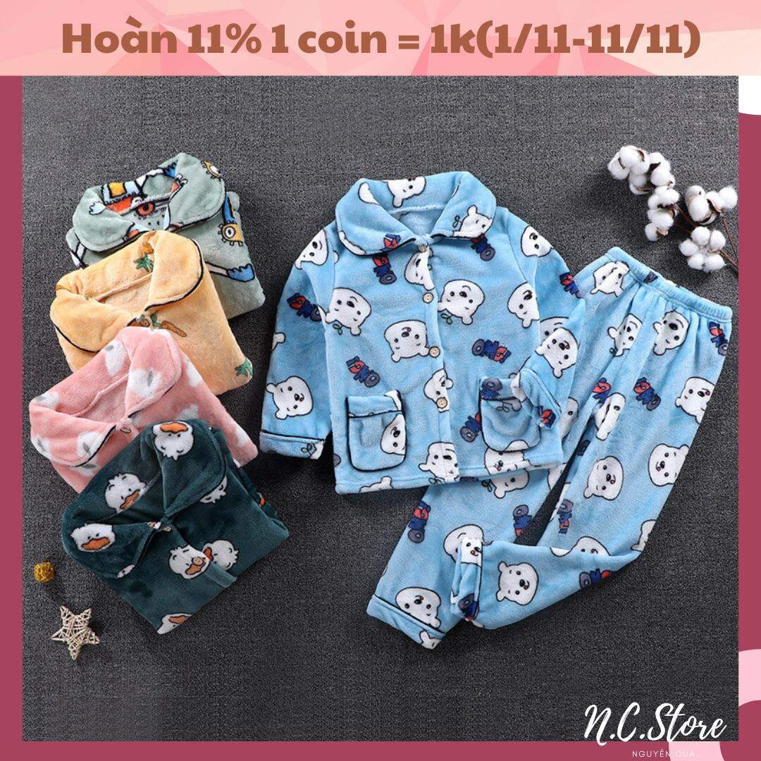 Bộ Ngủ Bông Ấm Áp Cho Bé Trai Bé Gái